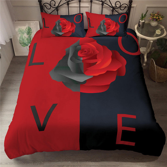 סט ציפיות למיטה- ורד אהבה